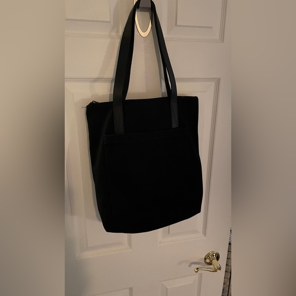 Everlane black canvas tote with leather straps - Picture 2 of 4